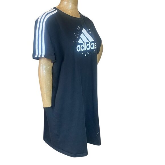 Adidas Celestial T-Shirt Dress Relaxed Fit Oversize XL Black #131T - Picture 4 of 9